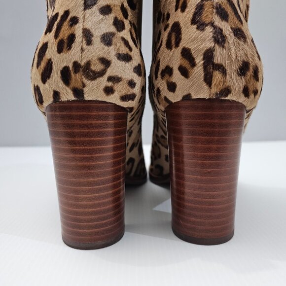 NEW Lauren Ralph Lauren Mylah Ankle Bootie 9.5 Leopard Print Calf Hair Heeled - Picture 8 of 15